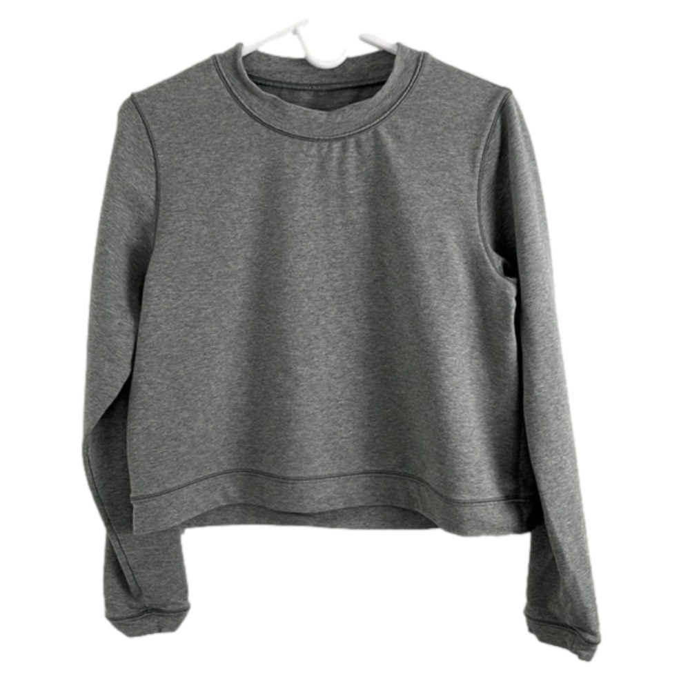 Lululemon Grey Jersey Knit Sweatshirt Crop Top